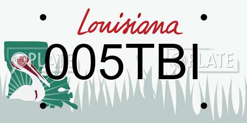 005TBI Louisiana License Plate
