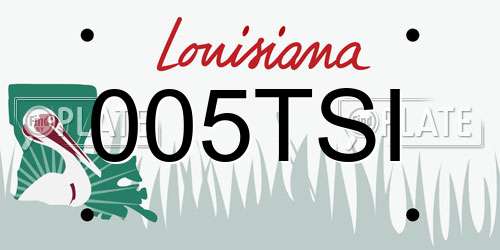005TSI Louisiana License Plate