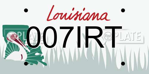 007IRT Louisiana License Plate