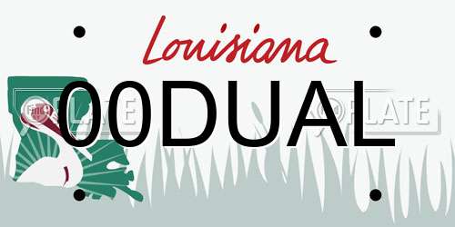 00DUAL Louisiana License Plate