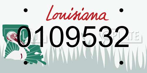 0109532 Louisiana License Plate