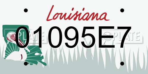 01095E7 Louisiana License Plate
