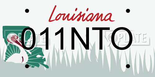 011NTO Louisiana License Plate