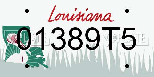 01389T5 Louisiana License Plate