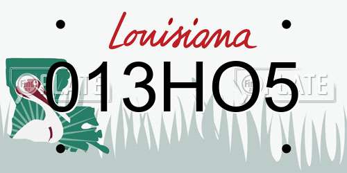 013HO5 Louisiana License Plate