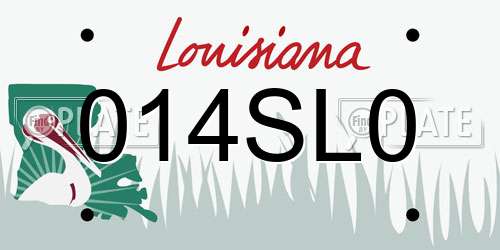 014SL0 Louisiana License Plate