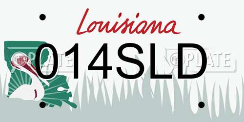 014SLD Louisiana License Plate
