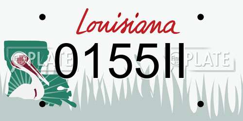 0155II Louisiana License Plate