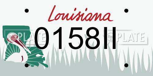 0158II Louisiana License Plate