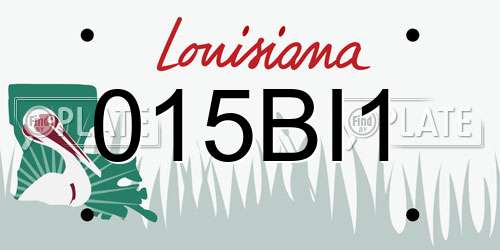 015BI1 Louisiana License Plate