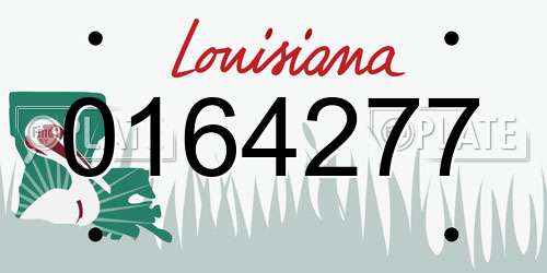 0164277 Louisiana License Plate