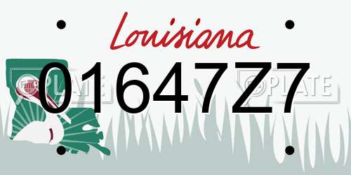 01647Z7 Louisiana License Plate