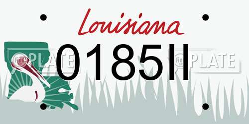0185II Louisiana License Plate