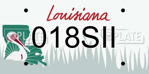 018SII Louisiana License Plate