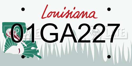 01GA227 Louisiana License Plate