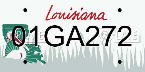 01GA272 Louisiana License Plate