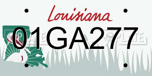 01GA277 Louisiana License Plate