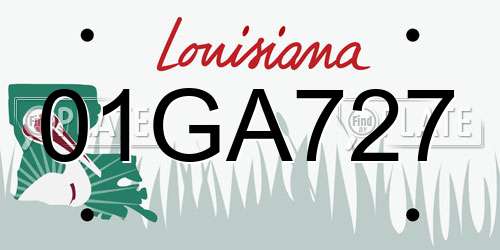 01GA727 Louisiana License Plate