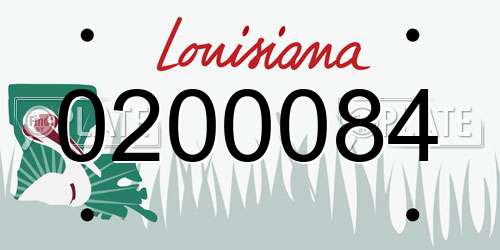 0200084 Louisiana License Plate