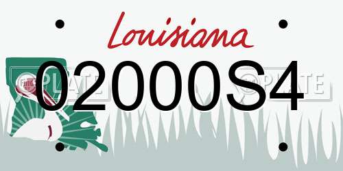 02000S4 Louisiana License Plate