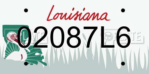 02087L6 Louisiana License Plate