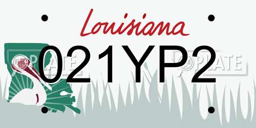 021YP2 Louisiana License Plate