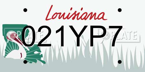 021YP7 Louisiana License Plate