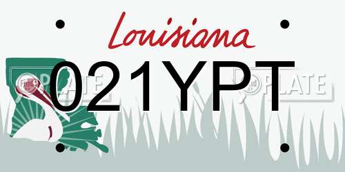 021YPT Louisiana License Plate