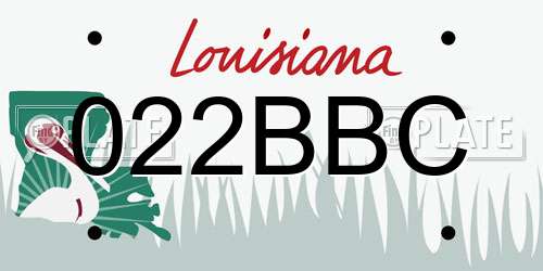 022BBC Louisiana License Plate