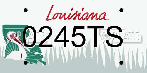0245TS Louisiana License Plate