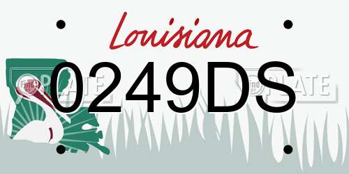 0249DS Louisiana License Plate