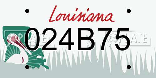 024B75 Louisiana License Plate