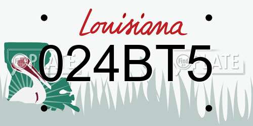 024BT5 Louisiana License Plate