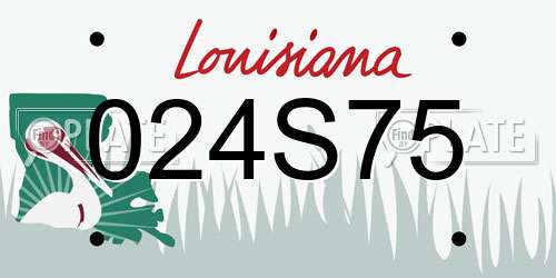 024S75 Louisiana License Plate