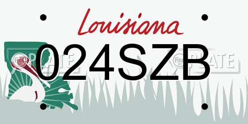 024SZB Louisiana License Plate
