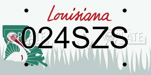 024SZS Louisiana License Plate