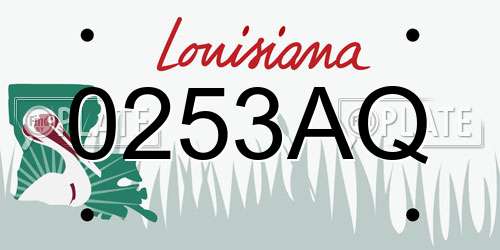 0253AQ Louisiana License Plate