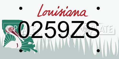 0259ZS Louisiana License Plate