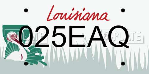 025EAQ Louisiana License Plate