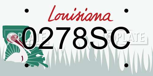 0278SC Louisiana License Plate