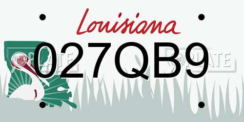 027QB9 Louisiana License Plate