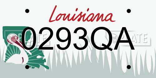 0293QA Louisiana License Plate
