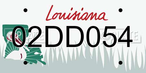 02DD054 Louisiana License Plate