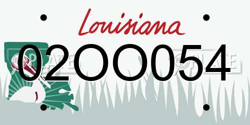 02OO054 Louisiana License Plate