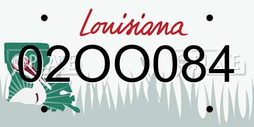 02OO084 Louisiana License Plate