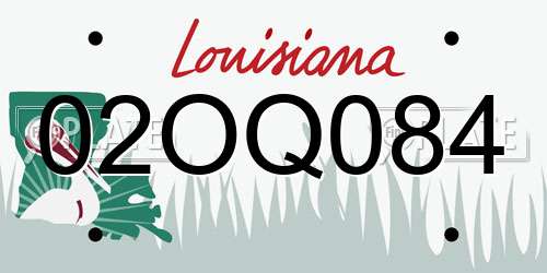 02OQ084 Louisiana License Plate