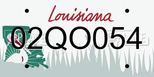 02QO054 Louisiana License Plate