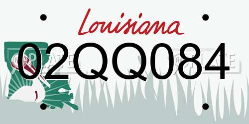 02QQ084 Louisiana License Plate