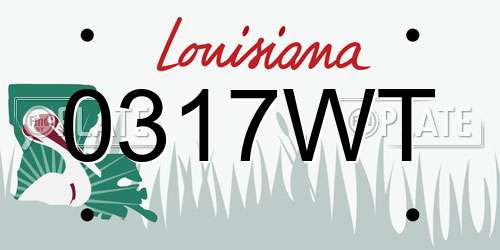 0317WT Louisiana License Plate