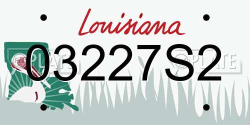 03227S2 Louisiana License Plate